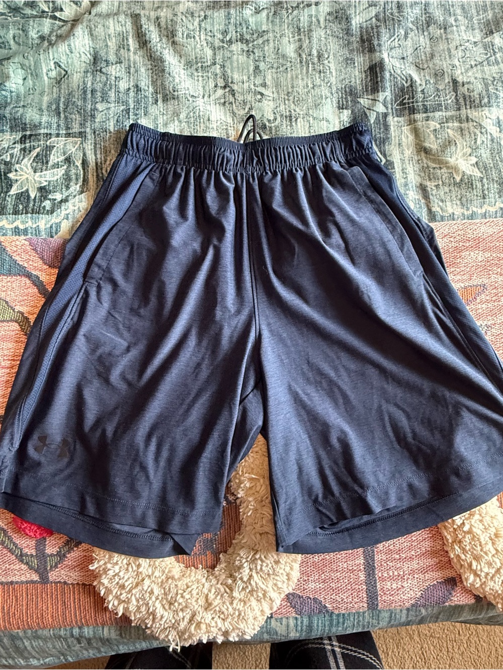 Under Armour Men's Navy Athletic Mesh-Trim Shorts
